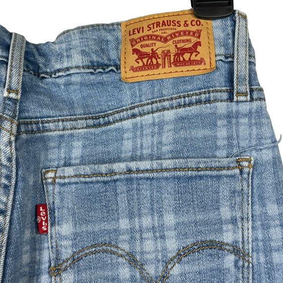 Levi’s 721 SZ 27 High-Rise Skinny Jeans Plaid Stretch Zip-Fly Pockets Blue Women - Picture 7 of 12